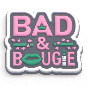 Bad & Bougie Crocs Pink & Green Charm AKA