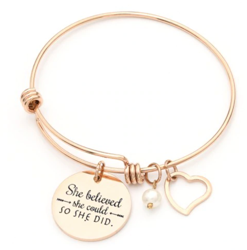 She Believed She Could So She Did Bangle (Gold)