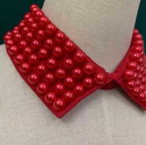PEARL COLLAR NECKLACE (RED)