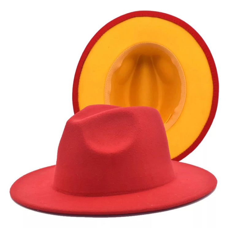 The Diva Red Yellow Fedora Hat