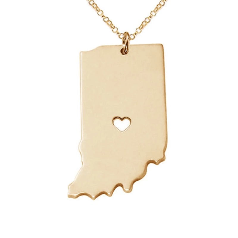 INDIANA HOOSIER GIRL STATE NECKLACE