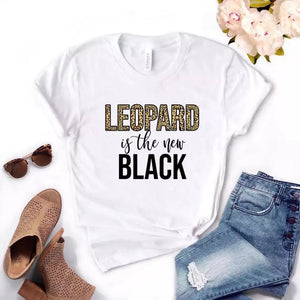 The Sophisticated Tee Women’s Fitted Leopard is the New Black Tee T-Shirt